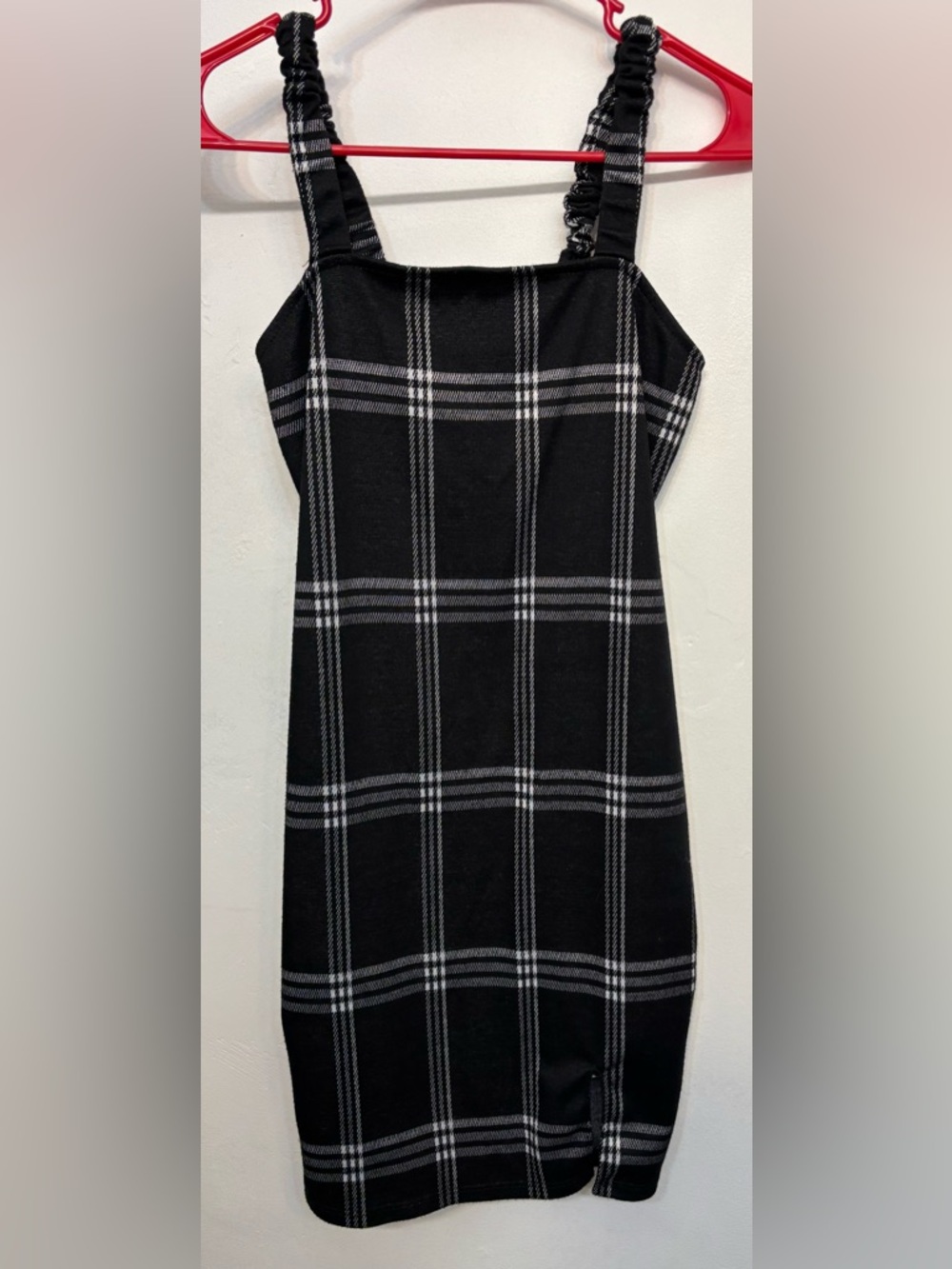 Rue21 Black&White Plaid Sleeveless Bodycon Mini Dress Womans Size Small